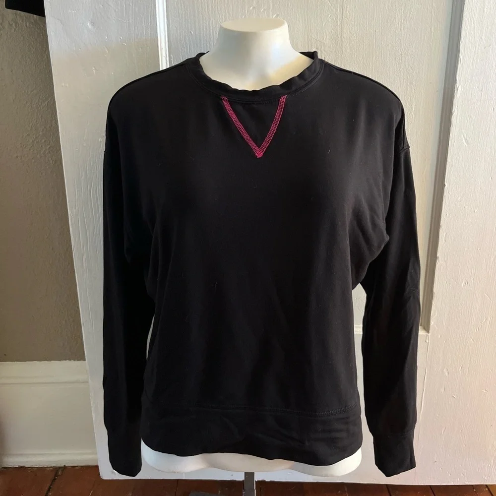 TEREZ Cozy Bamboo Sweatshirt & Jogger Set Black Size S Athleisure Loungewear - Picture 3 of 9